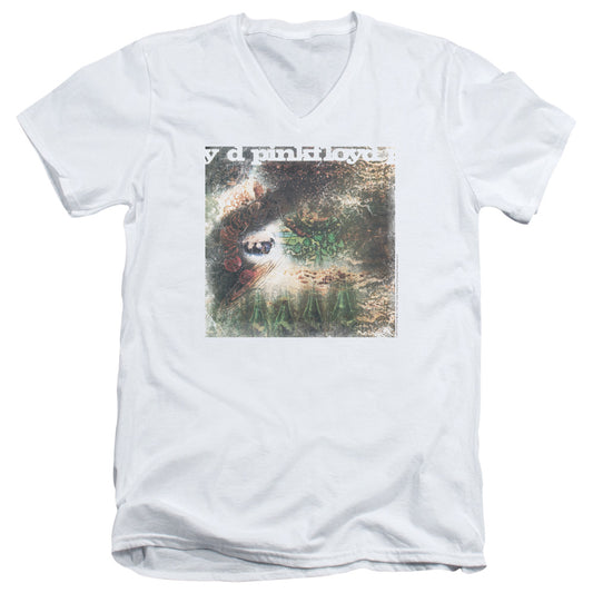 Pink Floyd Saucerful of Secrets Mens Slim Fit V-Neck T Shirt White