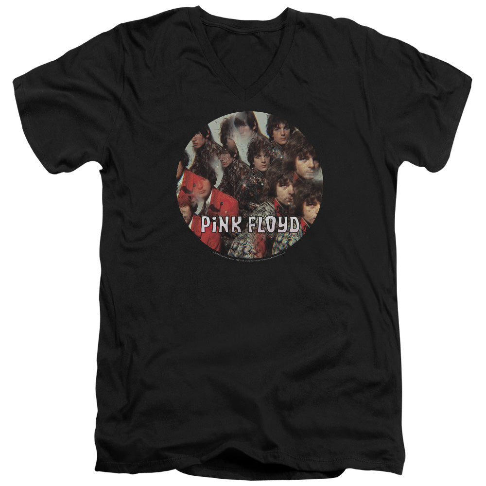 Pink Floyd Piper Mens Slim Fit V-Neck T Shirt Black