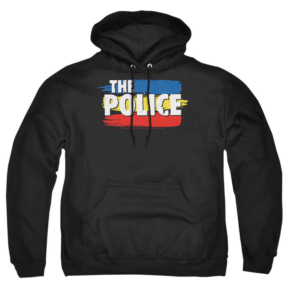 The Police Three Stripes Logo Mens Hoodie Black