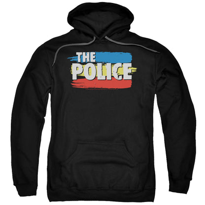 The Police Three Stripes Logo Mens Hoodie Black