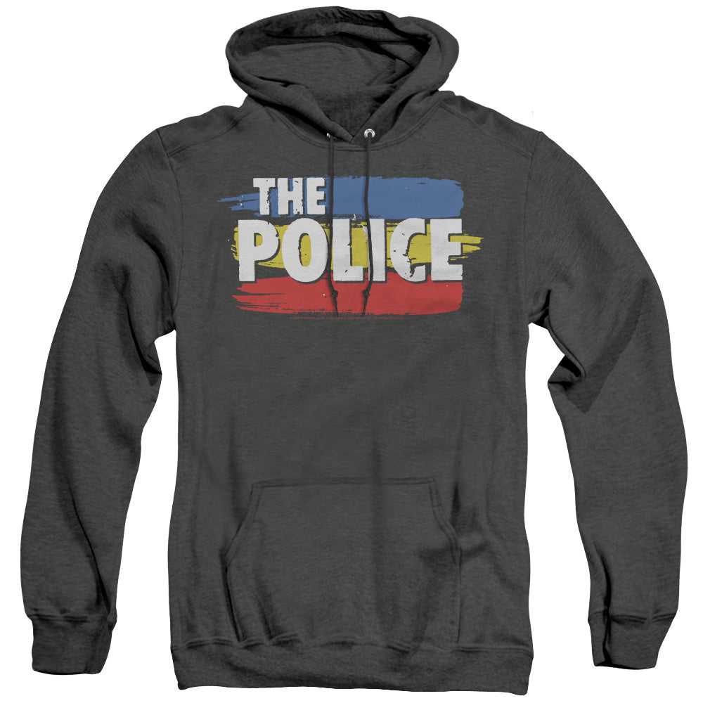 The Police Three Stripes Logo Heather Mens Hoodie Black