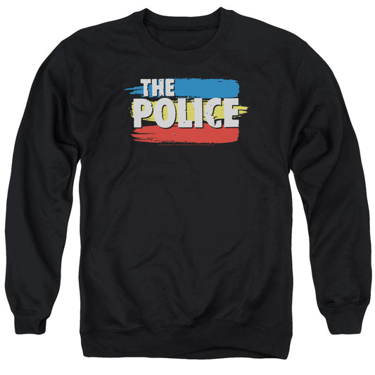 The Police Three Stripes Logo Mens Crewneck Sweatshirt Black