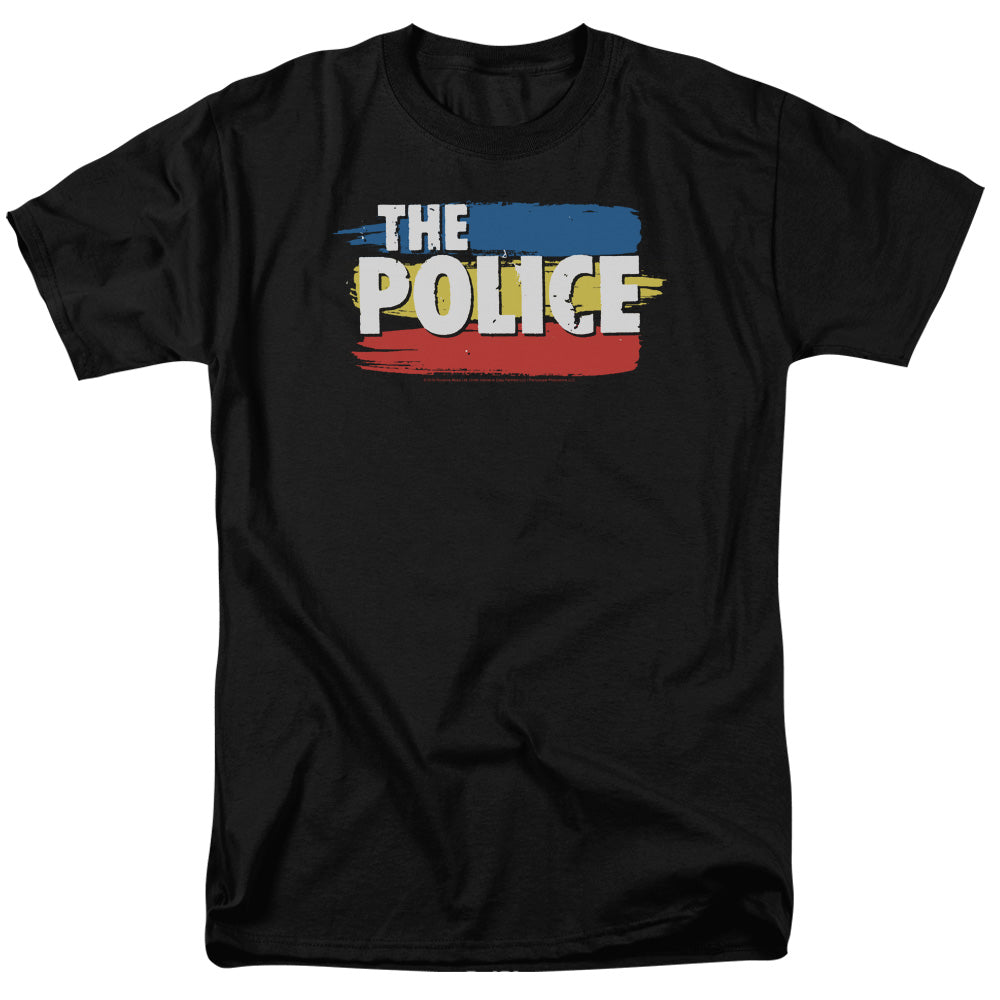 The Police Three Stripes Logo Mens T Shirt Black