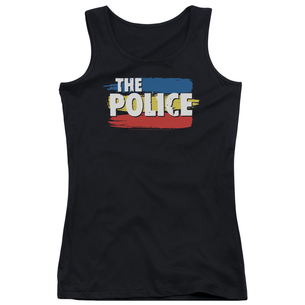 The Police Three Stripes Logo Womens Tank Top Shirt Black