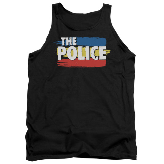 The Police Three Stripes Logo Mens Tank Top Shirt Black