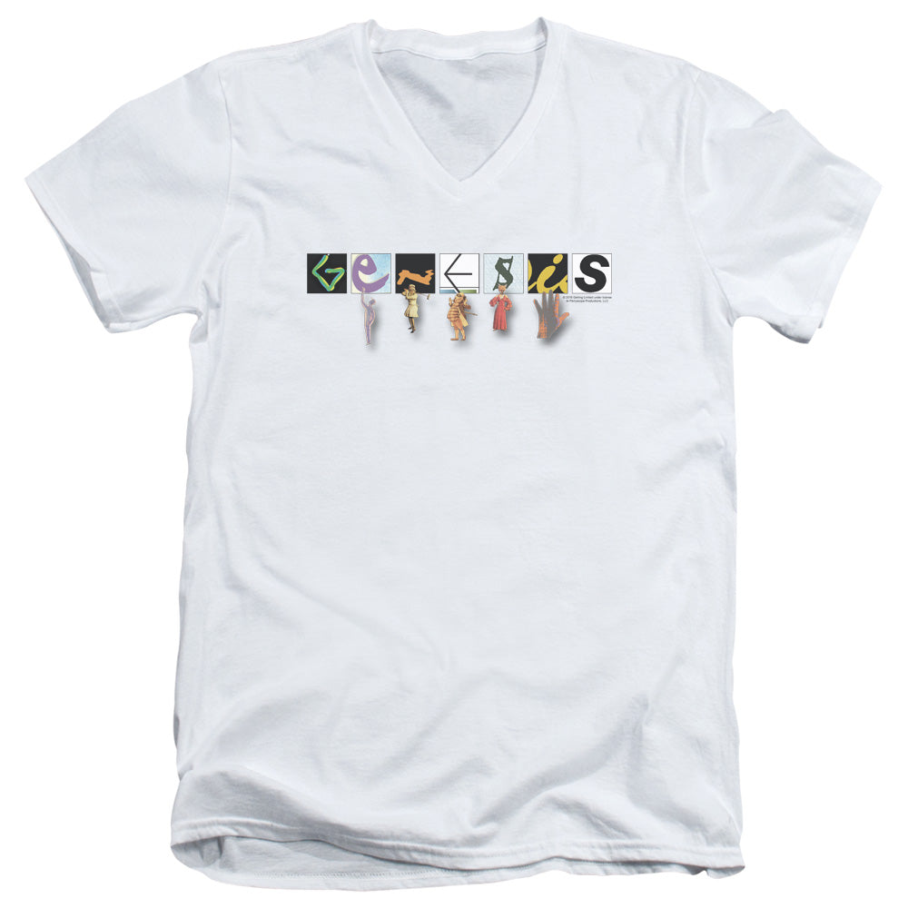 Genesis New Logo Mens Slim Fit V-Neck T Shirt White