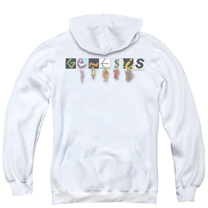 Genesis New Logo Back Print Zipper Mens Hoodie White