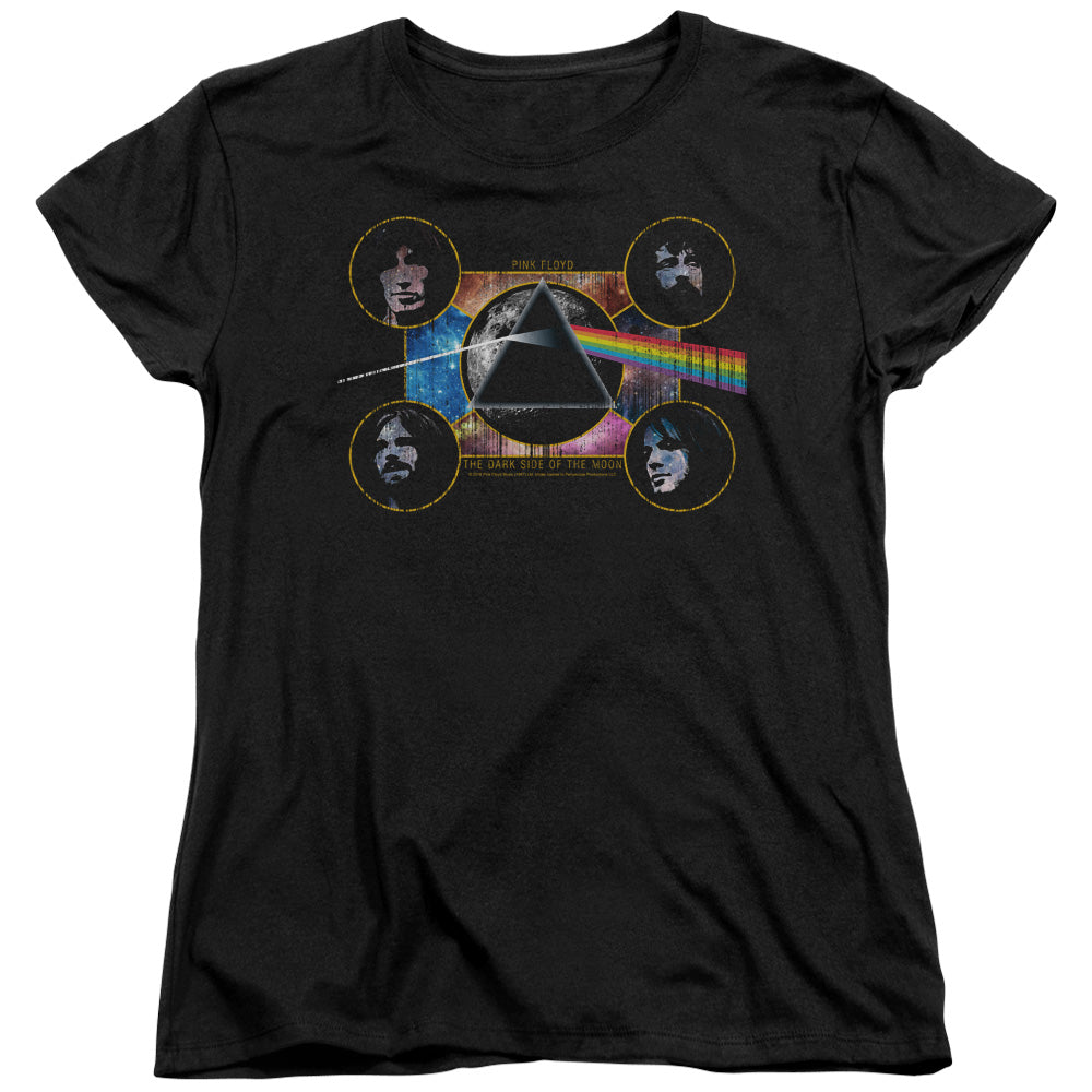 Pink Floyd Dark Side Heads Womens T Shirt Black