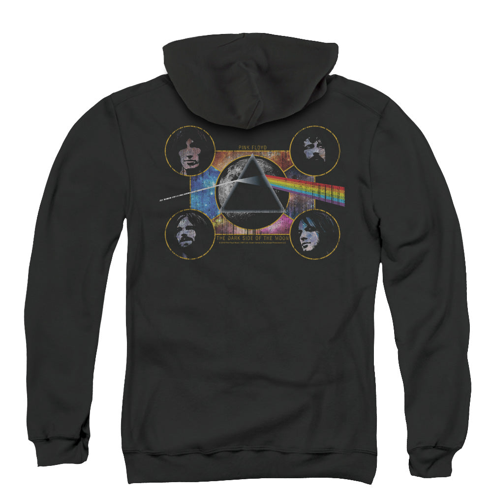 Pink Floyd Dark Side Heads Back Print Zipper Mens Hoodie Black