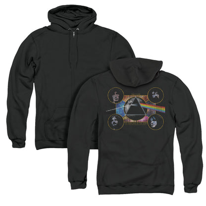 Pink Floyd Dark Side Heads Back Print Zipper Mens Hoodie Black