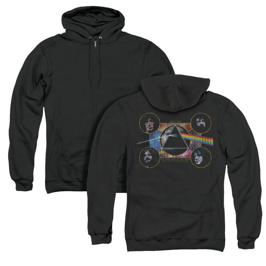 Pink Floyd Dark Side Heads Back Print Zipper Mens Hoodie Black