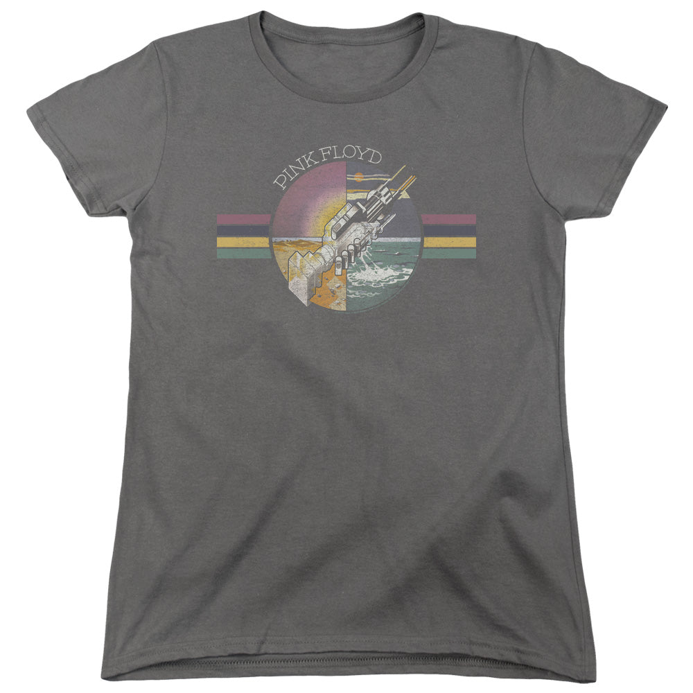 Pink Floyd Welcome To The Machine Womens T Shirt Charcoal