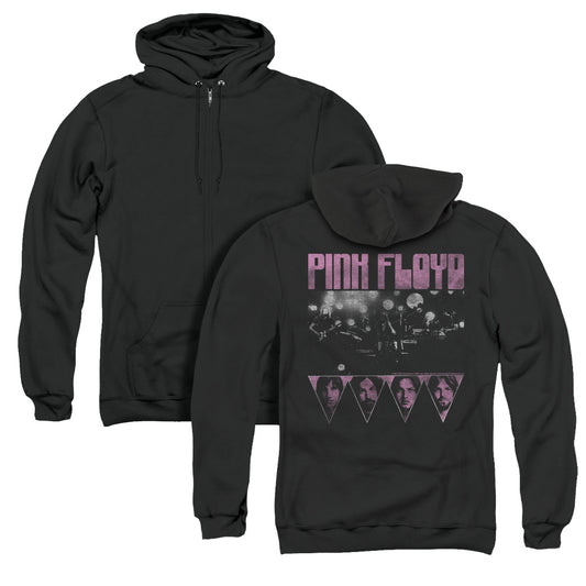 Pink Floyd Pink Four Back Print Zipper Mens Hoodie Black