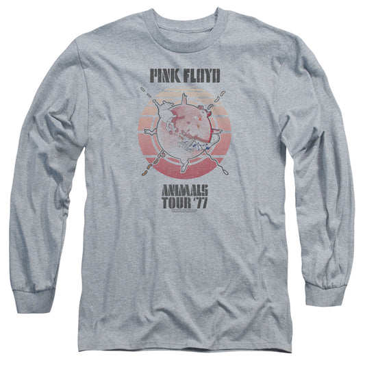 Pink Floyd Animals Tour 77 Mens Long Sleeve Shirt Athletic Heather