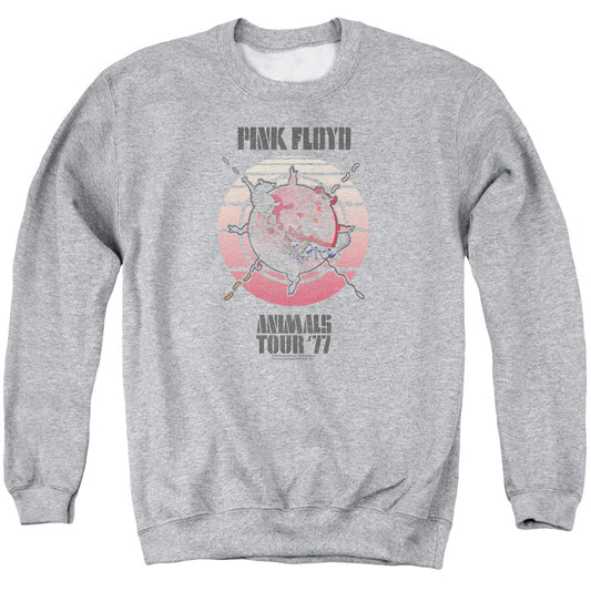 Pink Floyd Animals Tour 77 Mens Crewneck Sweatshirt Athletic Heather