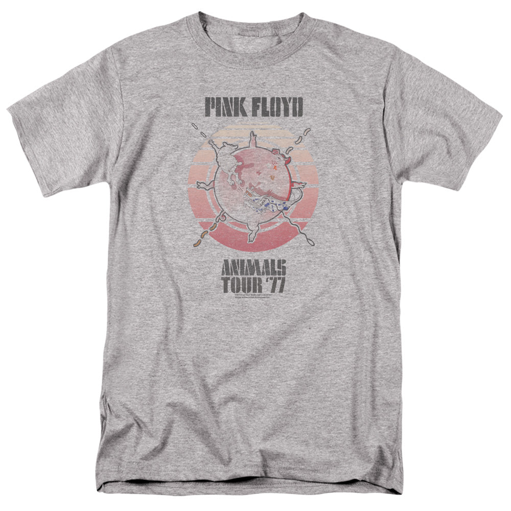 Pink Floyd Animals Tour 77 Mens T Shirt Athletic Heather