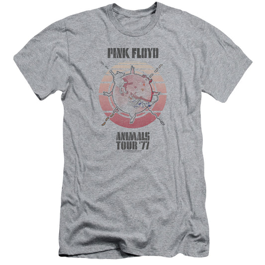 Pink Floyd Animals Tour 77 Slim Fit Mens T Shirt Athletic Heather