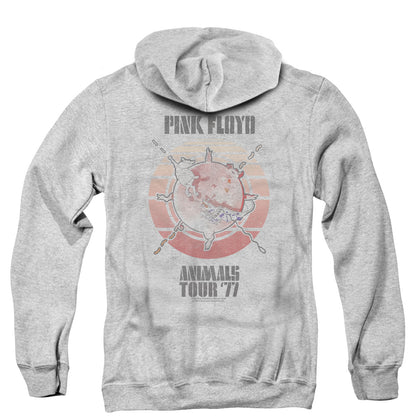 Pink Floyd Animals Tour 77 Back Print Zipper Mens Hoodie Athletic Heather