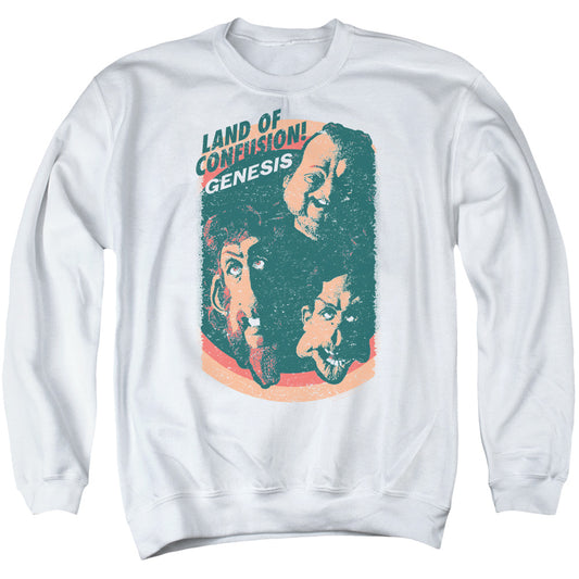 Genesis Land Of Confusion Mens Crewneck Sweatshirt White