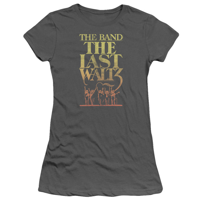 The Band The Last Waltz Junior Sheer Cap Sleeve Womens T Shirt Charcoal
