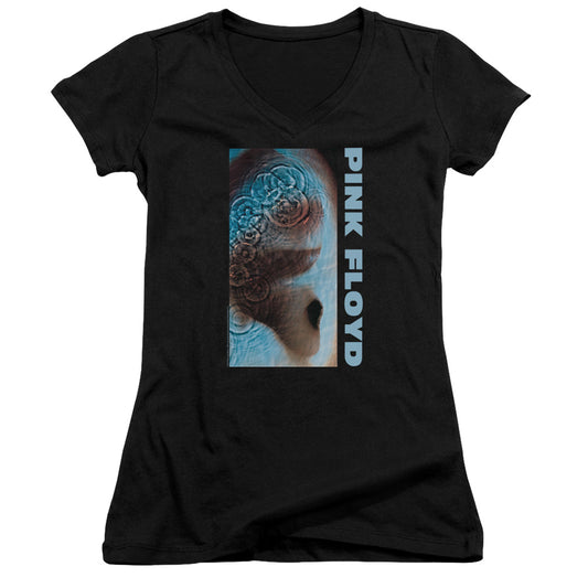 Pink Floyd Meddle Junior Sheer Cap Sleeve V-Neck Womens T Shirt Black