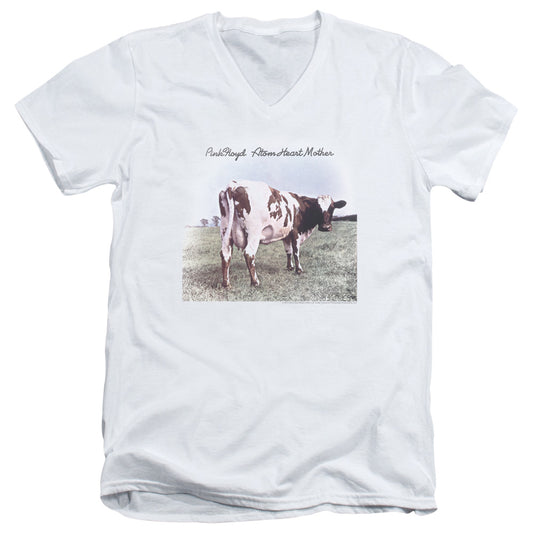 Pink Floyd Atom Heart Mother Mens Slim Fit V-Neck T Shirt White