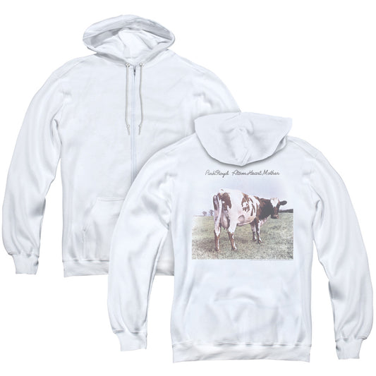 Pink Floyd Atom Heart Mother Back Print Zipper Mens Hoodie White