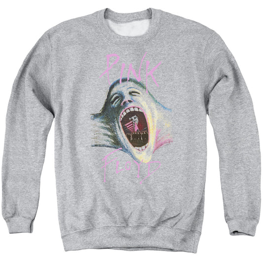 Pink Floyd Mouth The Wall Mens Crewneck Sweatshirt Athletic Heather