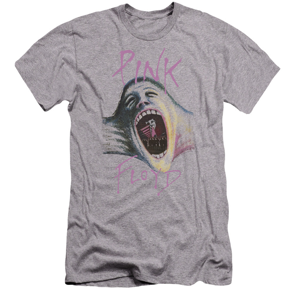 Pink Floyd Mouth The Wall Premium Bella Canvas Slim Fit Mens T Shirt Athletic Heather