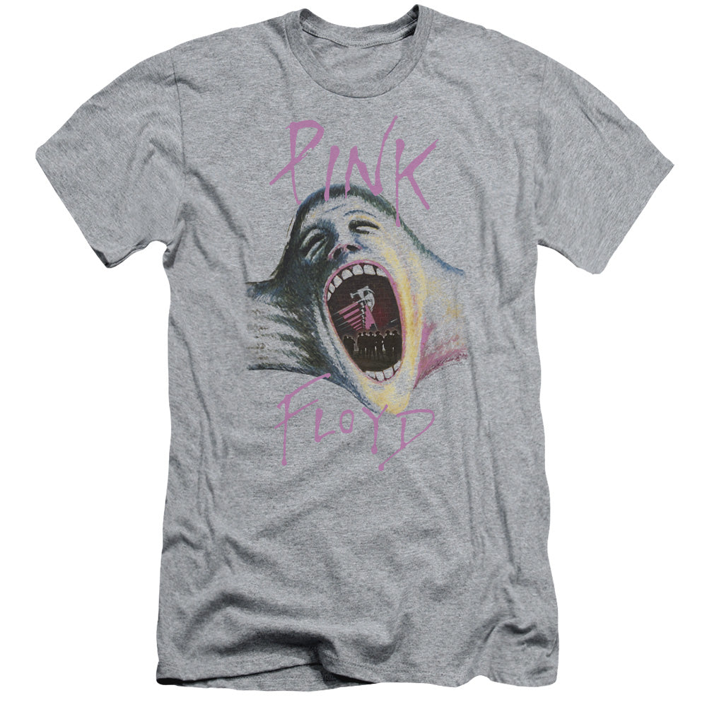 Pink Floyd Mouth The Wall Slim Fit Mens T Shirt Athletic Heather