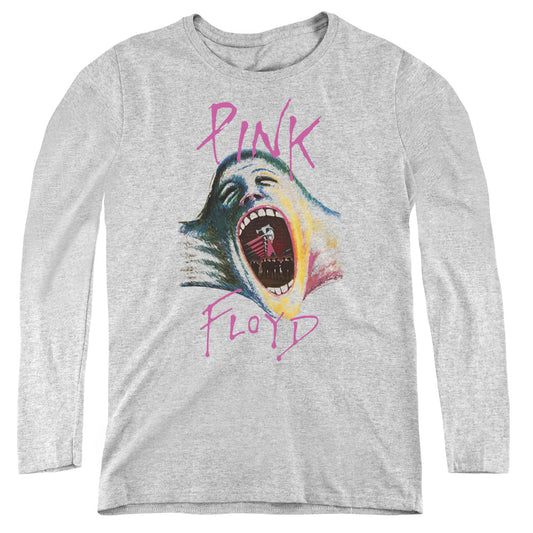 Pink Floyd Mouth The Wall Womens Long Sleeve Shirt Athletic Heather