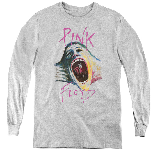 Pink Floyd Mouth The Wall Long Sleeve Kids Youth T Shirt Athletic Heather