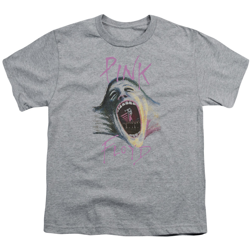 Pink Floyd Mouth The Wall Kids Youth T Shirt Athletic Heather