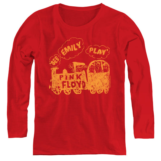 Pink Floyd See Emily Play Womens Long Sleeve Shirt Red