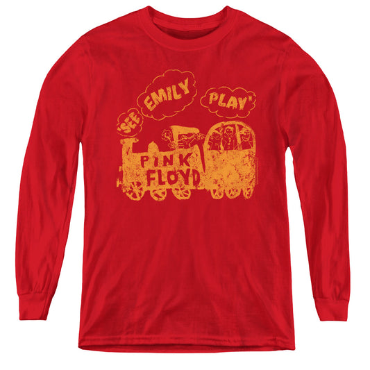 Pink Floyd See Emily Play Long Sleeve Kids Youth T Shirt Red