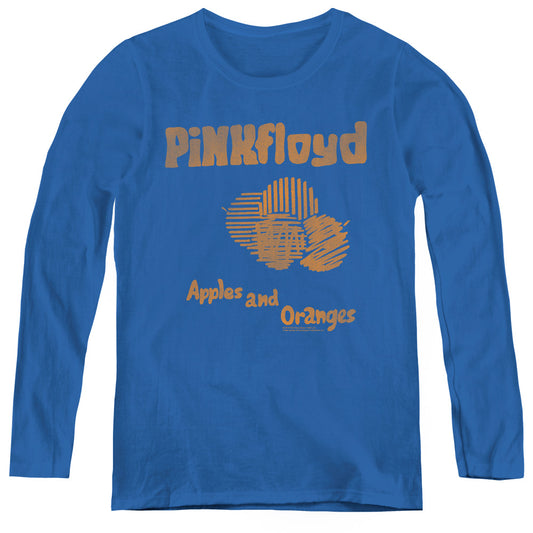 Pink Floyd Apples and Oranges Womens Long Sleeve Shirt Royal Blue