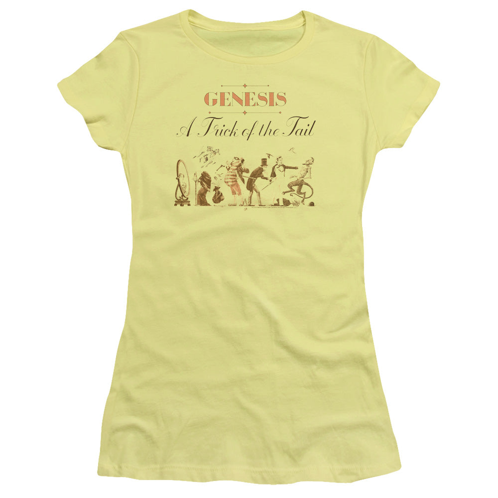 Genesis Trick Of The Tail Junior Sheer Cap Sleeve Womens T Shirt Yellow