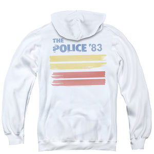 The Police 83 Back Print Zipper Mens Hoodie White