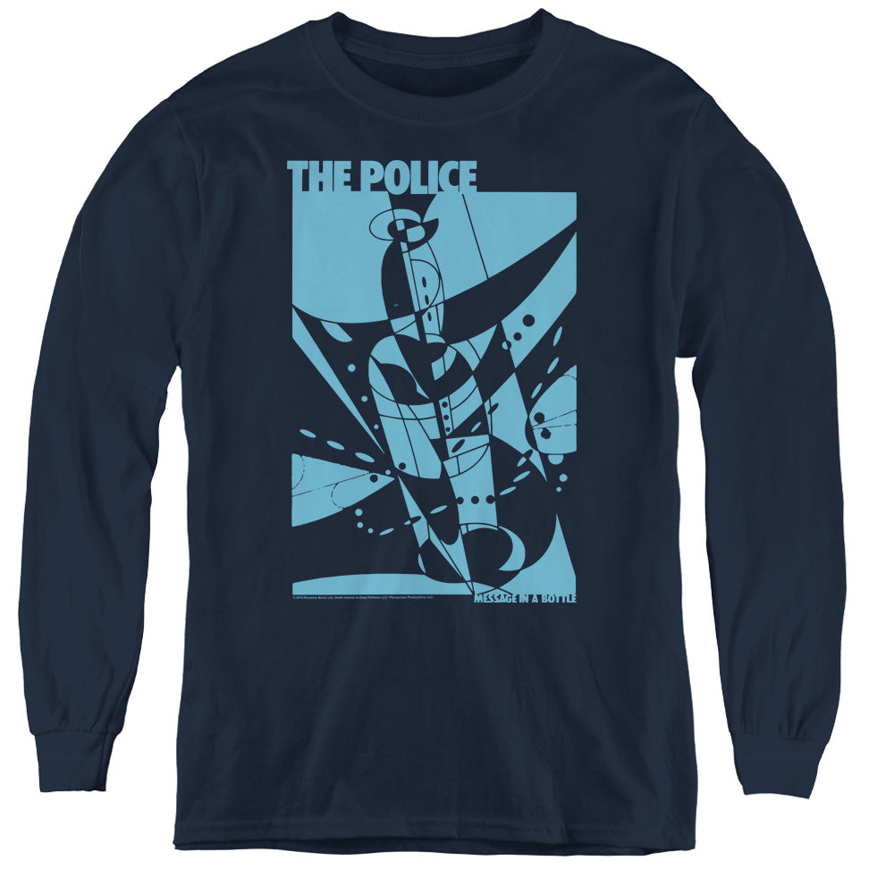 The Police Message In A Bottle Long Sleeve Kids Youth T Shirt Navy Blue