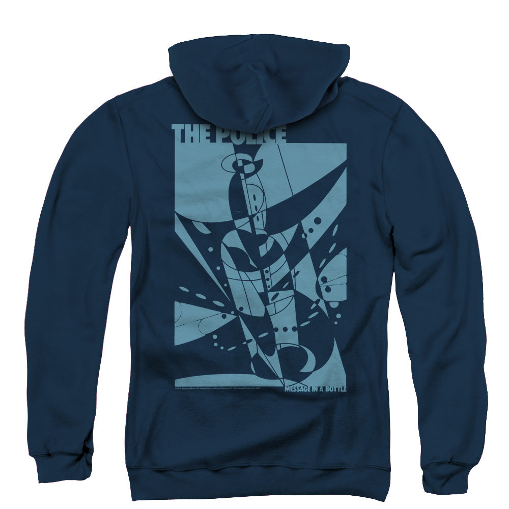 The Police Message In A Bottle Back Print Zipper Mens Hoodie Navy Blue