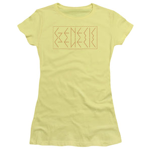 Genesis Mirror Logo Junior Sheer Cap Sleeve Womens T Shirt Yellow