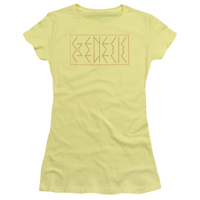 Genesis Mirror Logo Junior Sheer Cap Sleeve Womens T Shirt Yellow