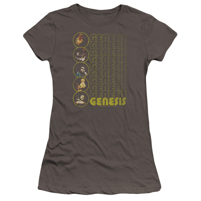Genesis The Carpet Crawlers Junior Sheer Cap Sleeve Premium Bella Canvas Womens T Shirt Charcoal