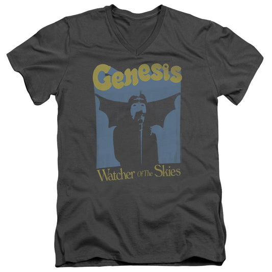 Genesis Watcher Of The Skies Design 2 Mens Slim Fit V-Neck T Shirt Charcoal