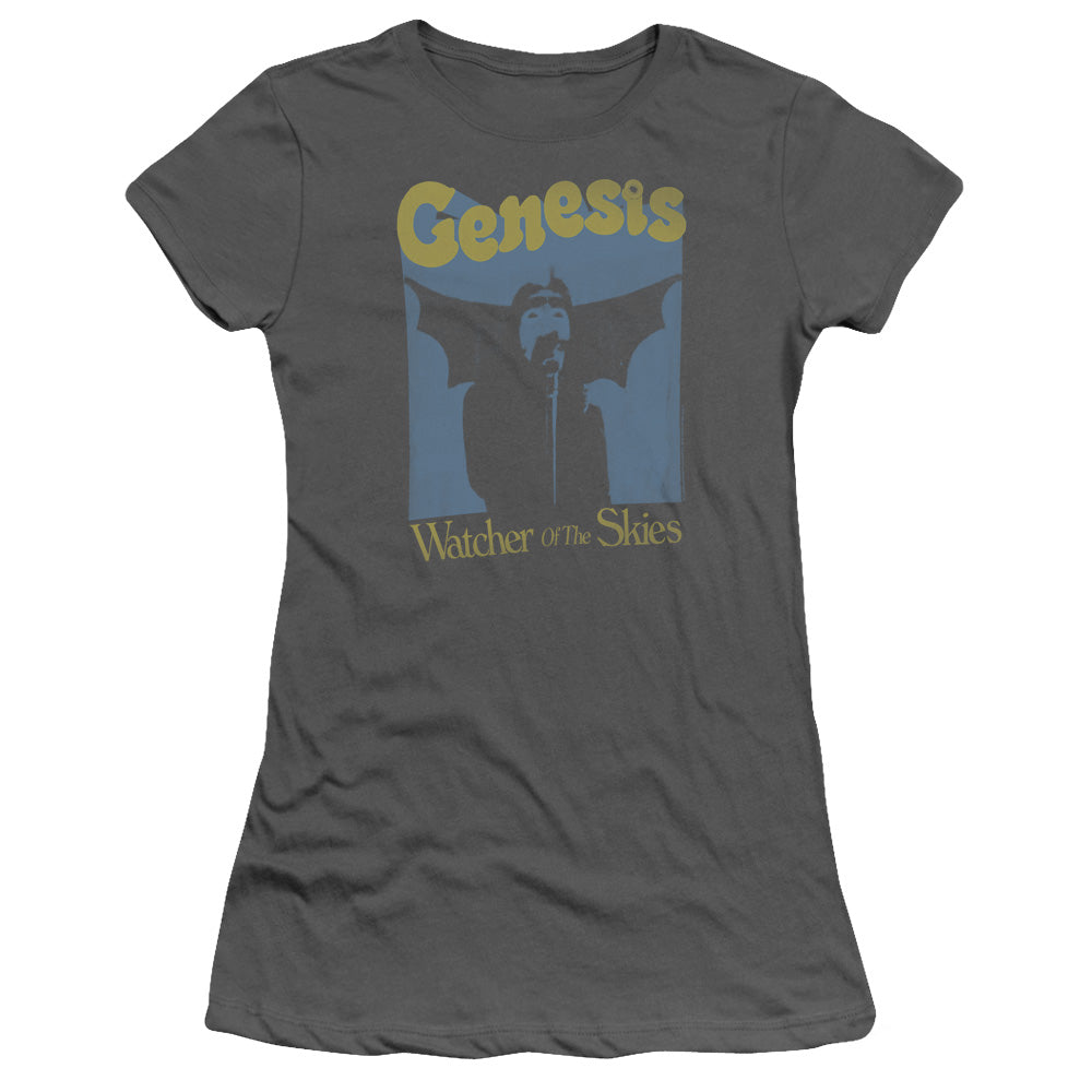 Genesis Watcher Of The Skies Design 2 Junior Sheer Cap Sleeve Womens T Shirt Charcoal