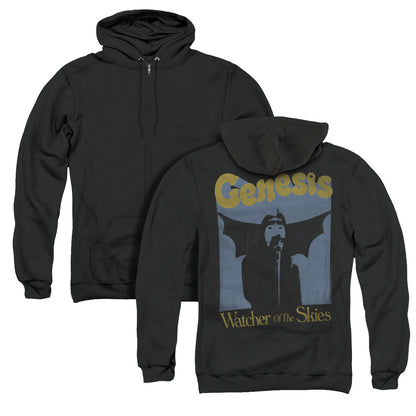 Genesis Watcher Of The Skies Design 2 Back Print Zipper Mens Hoodie Black