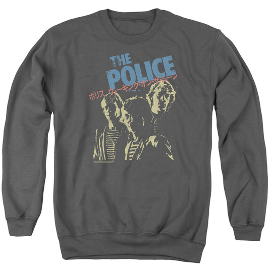 The Police Japanese Poster Mens Crewneck Sweatshirt Charcoal