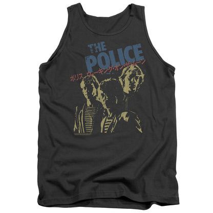 The Police Japanese Poster Mens Tank Top Shirt Charcoal