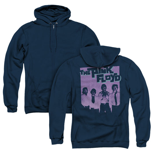 Pink Floyd Paint Box Back Print Zipper Mens Hoodie Navy Blue