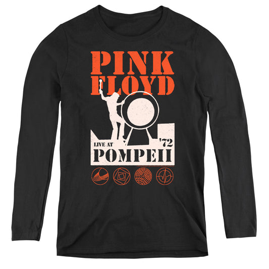 Pink Floyd Pompeii Womens Long Sleeve Shirt Black